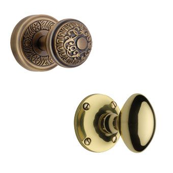 Brass Door Knobs on Rose